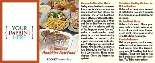 Pocket Pamphlet Guide to Healthier Fast Food Choices