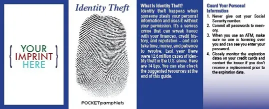 Identity Theft Pocket Pamphlet, Credit-Card-Sized Brochure