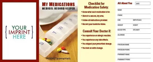 My Medications Medical Record Keeper Pocket Pamphlet