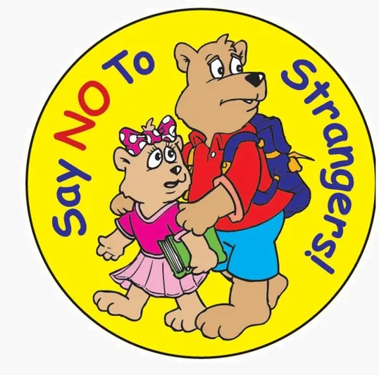 Say NO to Strangers! Sticker Roll, 2 Inch Round