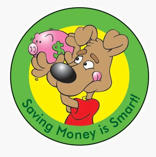 Saving Money is Smart! Sticker Roll, 2 Inch Round