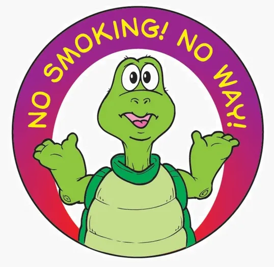 No Smoking! No Way! Sticker Roll, 2 Inch Round