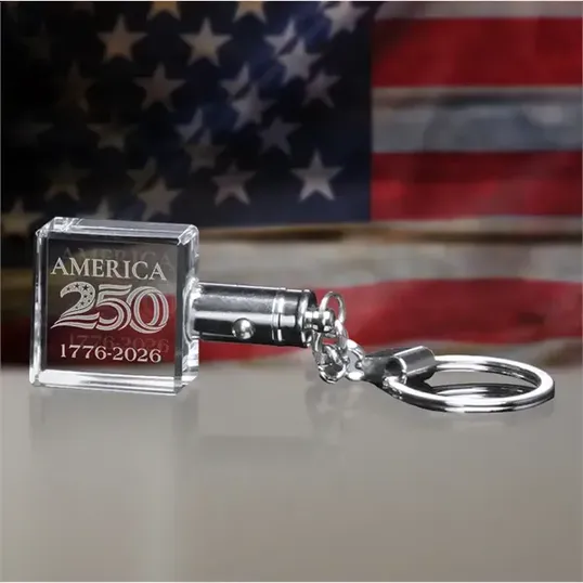 Square Optical Crystal Light-Up Keychain — view 2