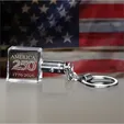 Square Optical Crystal Light-Up Keychain — view 2