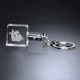 Square Optical Crystal Light-Up Keychain
