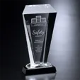 Weston Optical Crystal Award with Black Glass Base