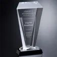 Weston Optical Crystal Award with Black Glass Base — view 2