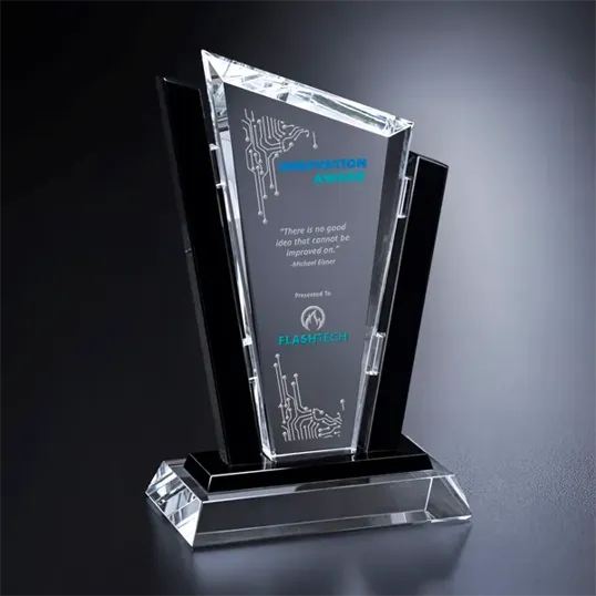 Rhapsody Crystal Award with Black Glass Accents — view 3