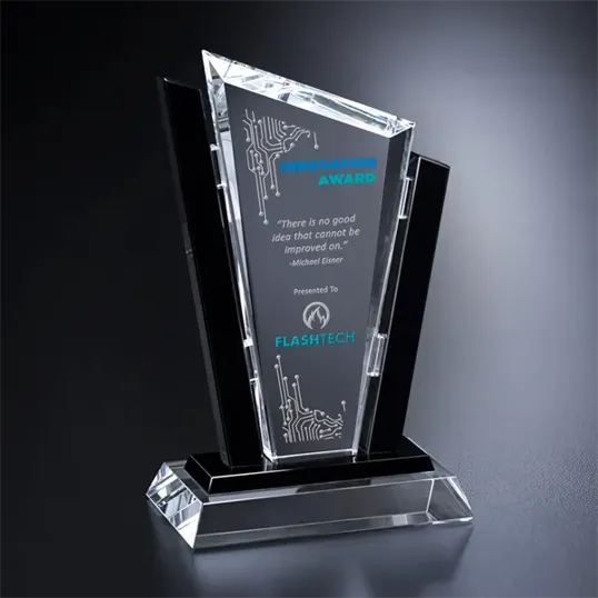 Rhapsody Crystal Award with Black Glass Accents — view 2