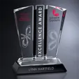 Aristocrat Crystal Award, Three-Panel Fan Design — view 2