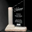 Corinthian Optical Crystal and Cultured Stone Column Award — view 3