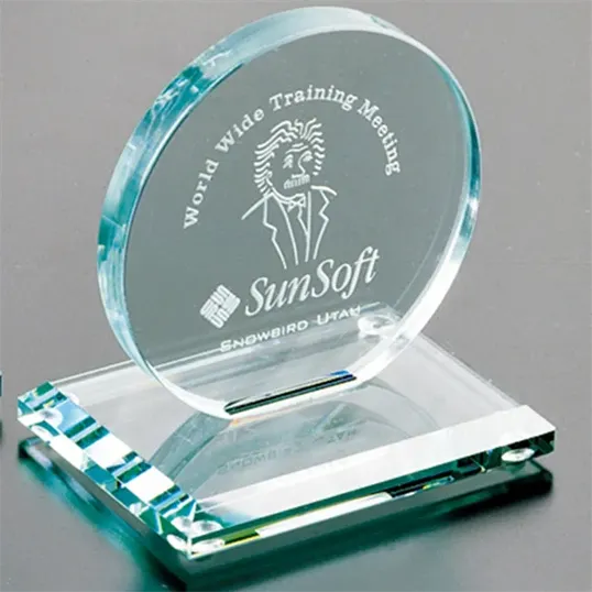 Cromwell Circle Jade Crystal Award, 4" — view 2