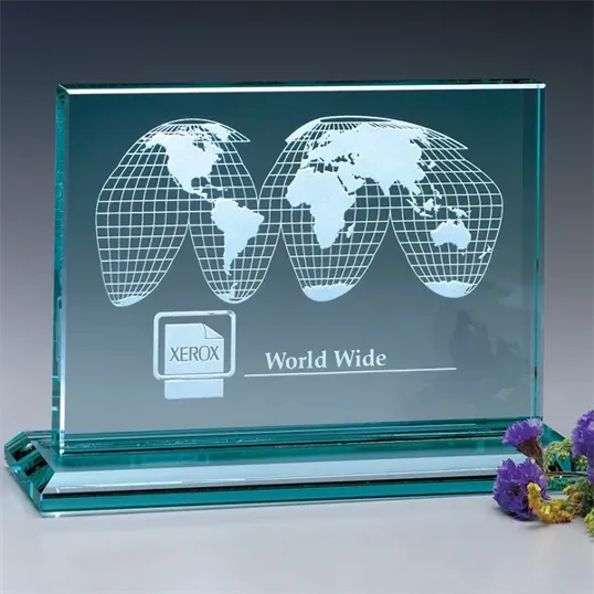 Huntington Rectangle Jade Crystal Award — view 3