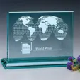 Huntington Rectangle Jade Crystal Award — view 3