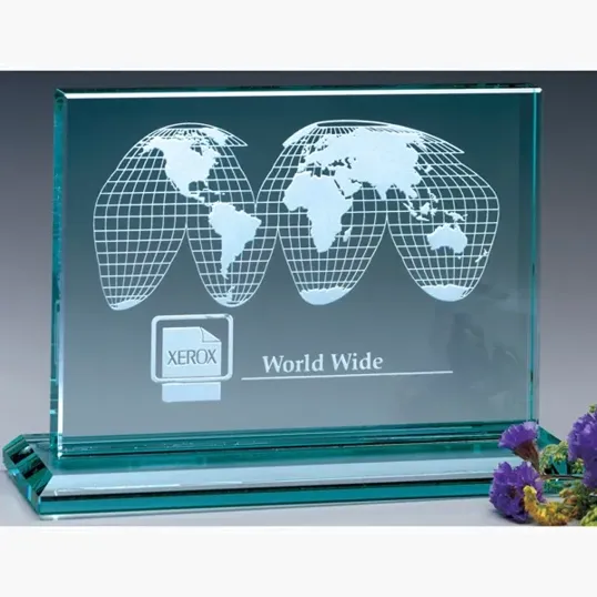 Huntington Rectangle Jade Crystal Award — view 2