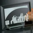 Prisma Rectangle Jade Crystal Award with Display Stand — view 3