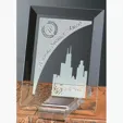 Prisma Rectangle Jade Crystal Award with Display Stand