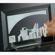 Prisma Rectangle Jade Crystal Award with Display Stand — view 2