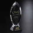 Majestic Obelisk Award in Black Glass and Optical Crystal