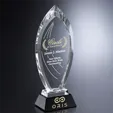 Majestic Obelisk Award in Black Glass and Optical Crystal — view 2