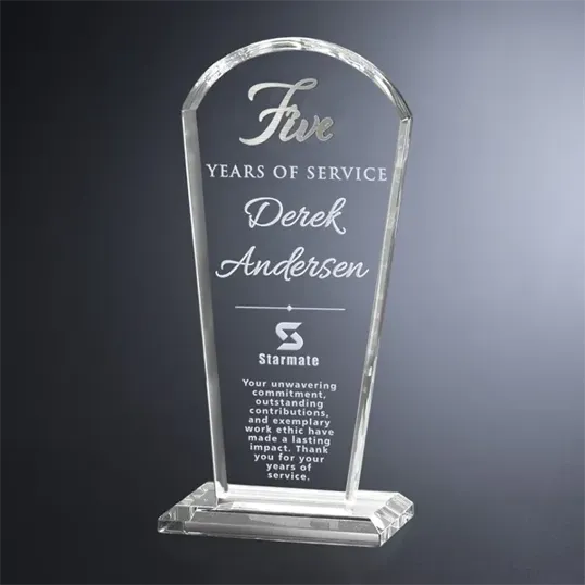 Crosby Arch Years of Service Crystal Award — view 3