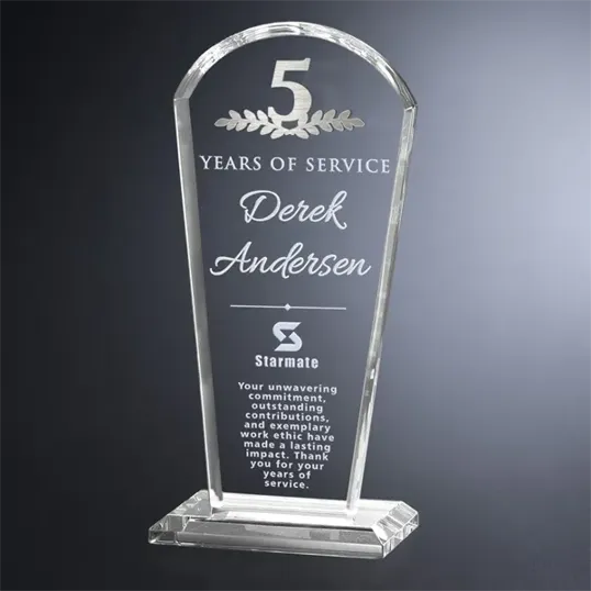 Crosby Arch Years of Service Crystal Award — view 4