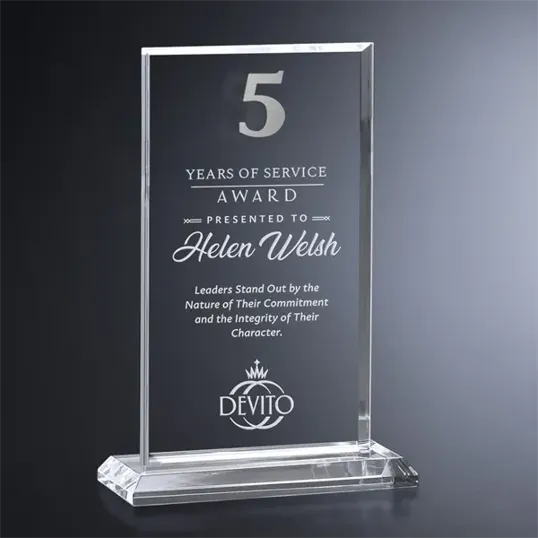 Crosby Rectangle Crystal Years of Service Award — view 7