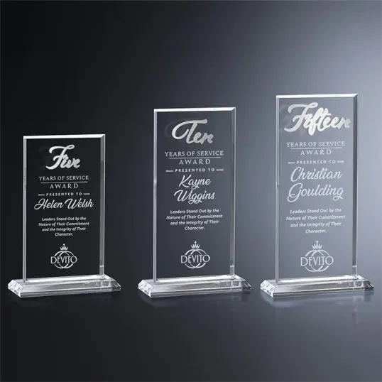 Crosby Rectangle Crystal Years of Service Award — view 9