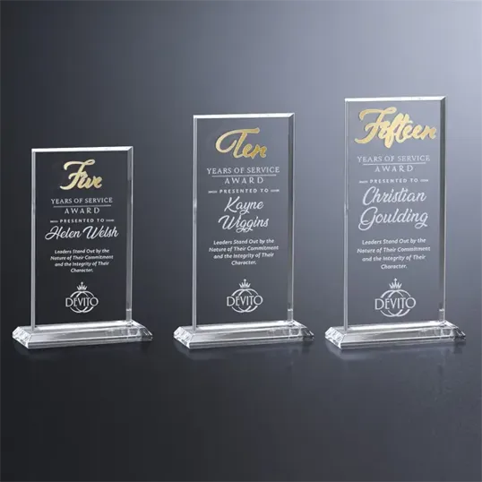 Crosby Rectangle Crystal Years of Service Award — view 10
