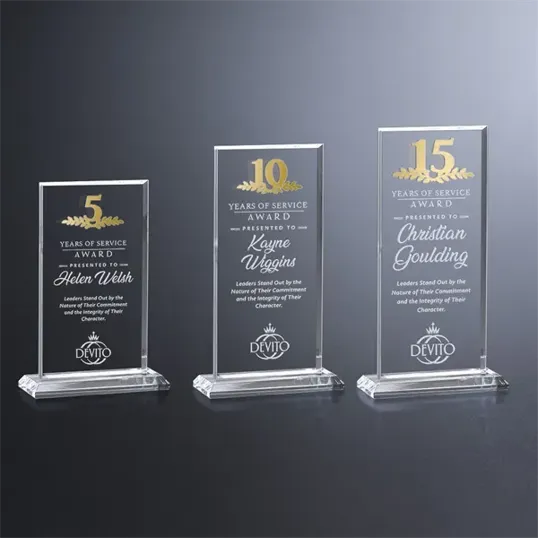 Crosby Rectangle Crystal Years of Service Award — view 12