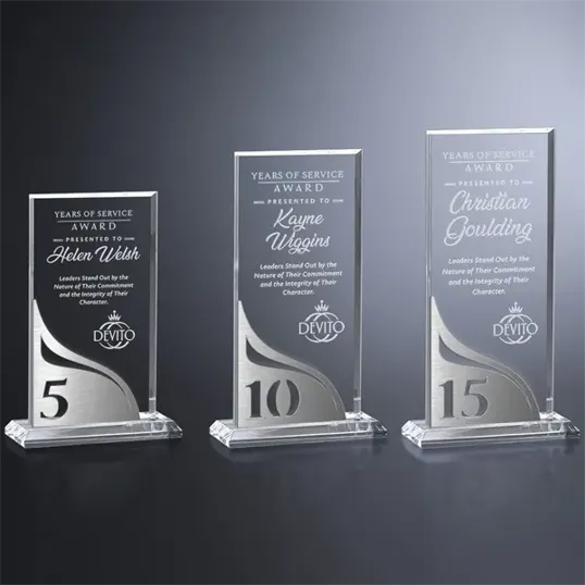 Crosby Rectangle Crystal Years of Service Award — view 13