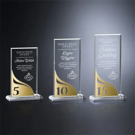 Crosby Rectangle Crystal Years of Service Award — view 14