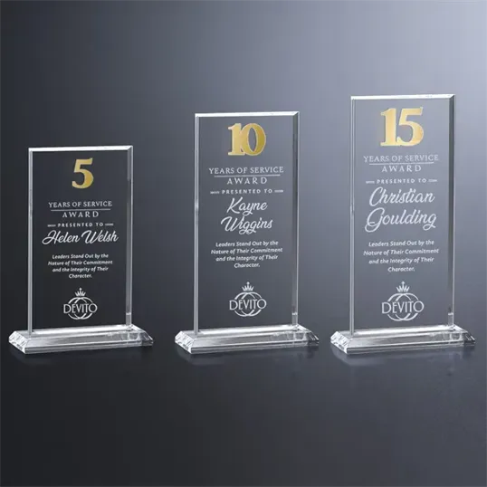 Crosby Rectangle Crystal Years of Service Award — view 15