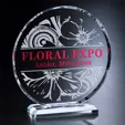 Crosby Circle Crystal Award on Pedestal Base