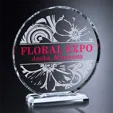 Crosby Circle Crystal Award on Pedestal Base — view 2