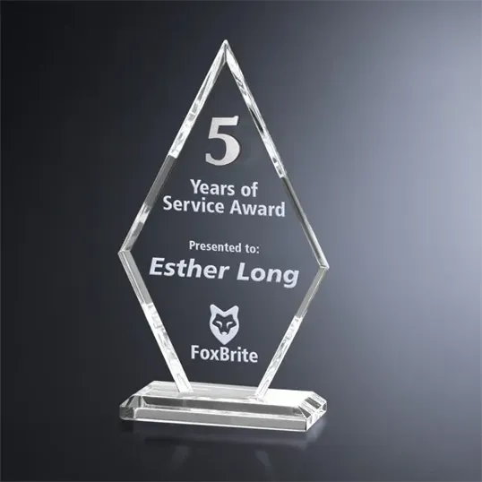 Crosby Diamond Years of Service Crystal Award — view 2