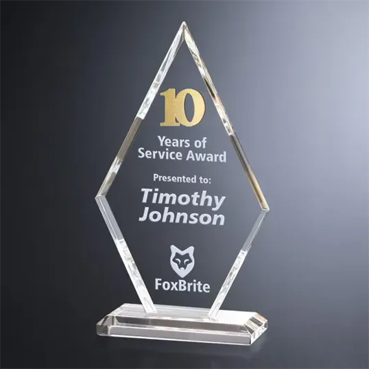 Crosby Diamond Years of Service Crystal Award — view 3