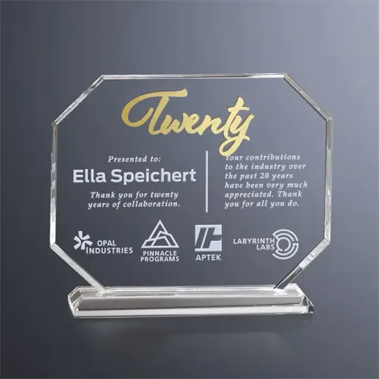 Crosby Octagon Crystal Years of Service Award — view 3