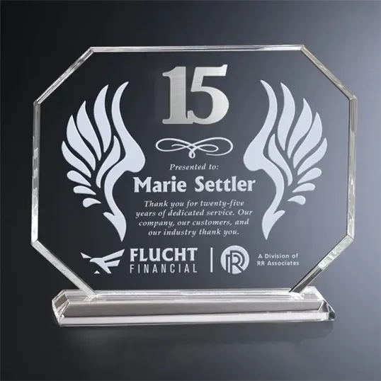Crosby Octagon Crystal Years of Service Award — view 5