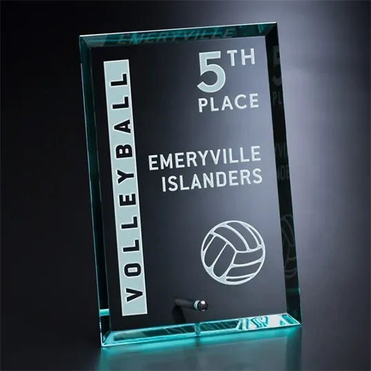Bristol Rectangle Vertical Jade Crystal Award — view 2
