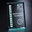Bristol Rectangle Vertical Jade Crystal Award — view 2