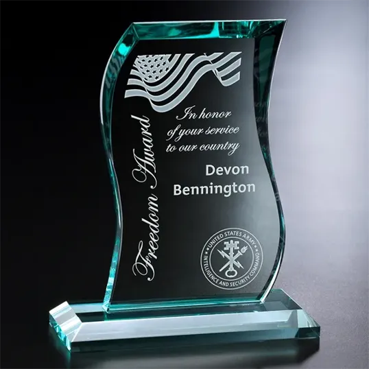 Julian Wave Jade Crystal Award — view 2