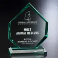 Titan Jade Crystal Award with Pedestal Base