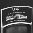 Trenton Crescent Starfire Crystal Award, 11" Wide — view 2