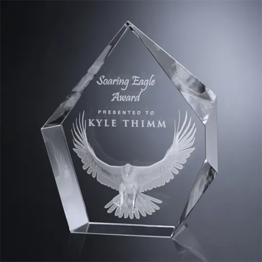 Larsmont Hexagonal Optical Crystal Award — view 2