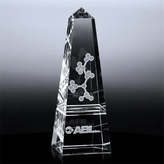 Pillar Obelisk Optical Crystal Award — view 2
