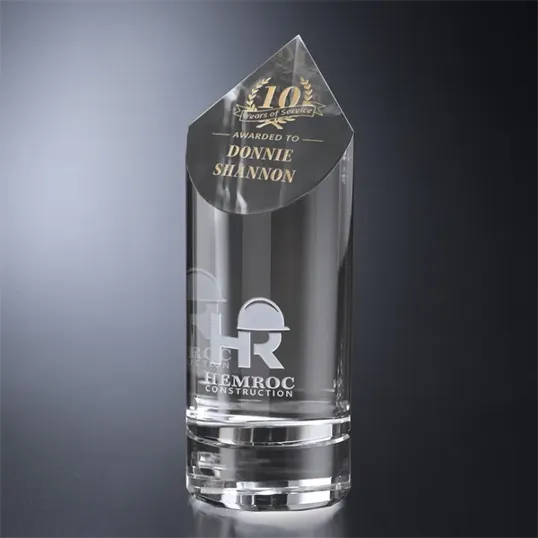 Cavalier Teardrop Optical Crystal Award — view 2