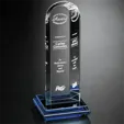 Vision Award Crystal Tower with Cobalt Blue Base