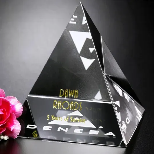 Pyramid Award 33/4 Optical Crystal — view 2
