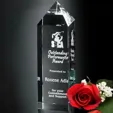 Buckingham Optical Crystal Obelisk Award, 8"